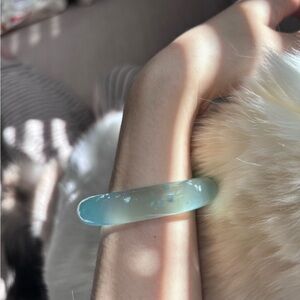 (Nature)Icy grade Jade aqua🐬with snow Bangle